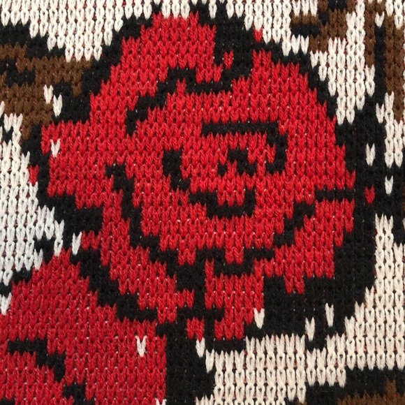 Vintage 80’s Knit Rose Sweater - Picture 15 of 17